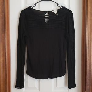 NWOT H&M black long sleeve with lace top